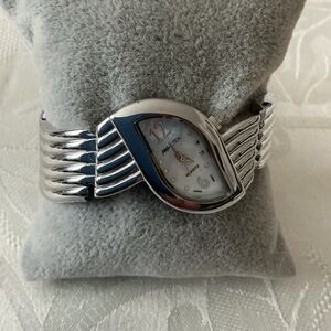 Daniel Mohsin Vintage Women’s Silver Tone Hinged Cuff Watch